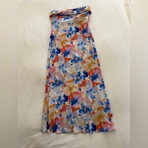 SHEIN Floral Strapless Maxi Dress
